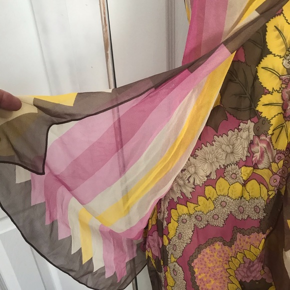 BCBG sheer handkerchief dress or tunic boho flowy - Picture 2 of 5